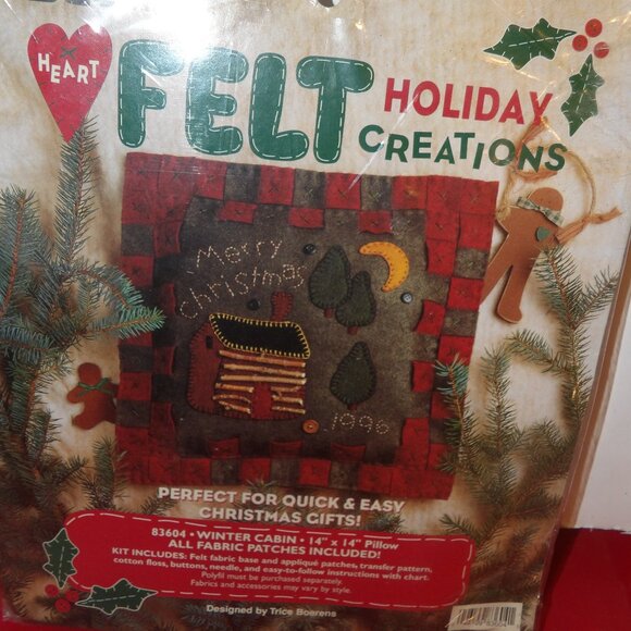 Bucilla Other - Winter Cabin, 14"x14" Pillow Felt Embroidery Kit, Trice Boerens